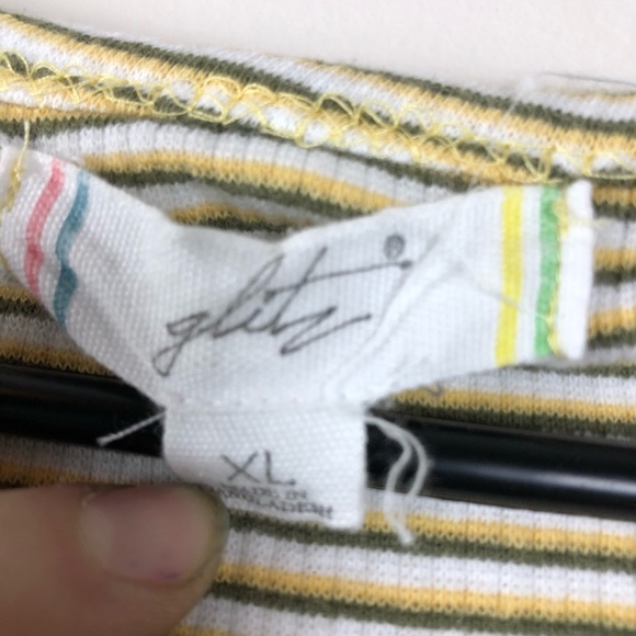 Box 3 Glitz Striped Baby Tee w Cabbage Hem - Picture 3 of 4